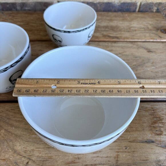 Skull Signature Housewares Ceramic Halloween 3 Nesting Bowls Microwave Safe - Picture 5 of 11